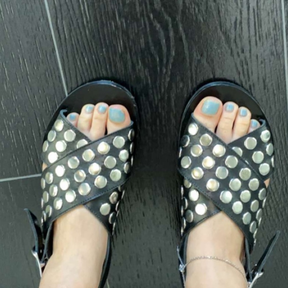 Alexander Mcqueen Black Kim Studded Sandals Mcq